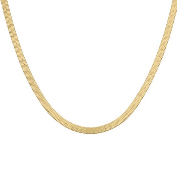 18k Gold Herringbone Chain Necklace - Picture 4 of 5